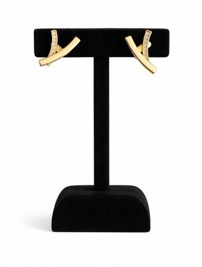 CC Skye Open Sky Ear Crawlers Gold Pavé Crystal Earrings NWT